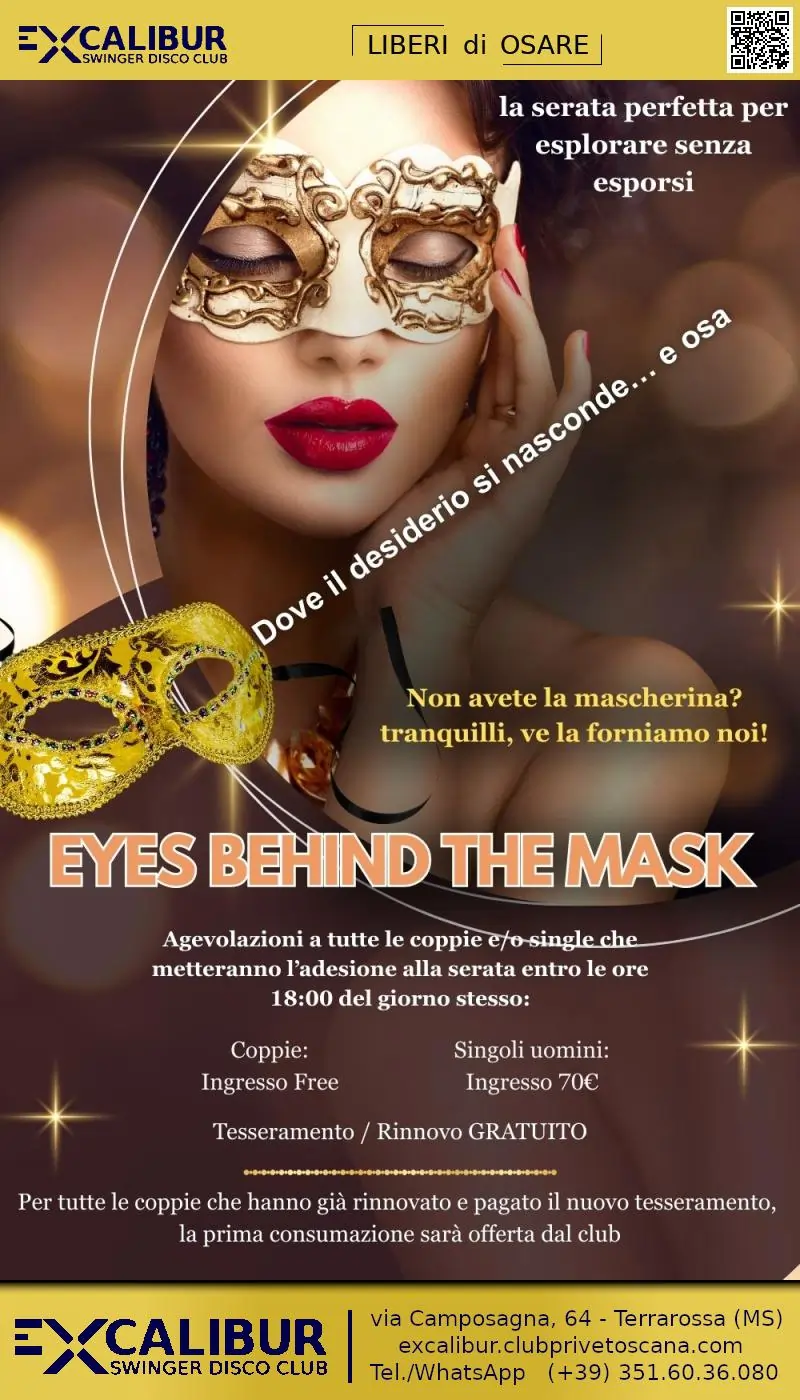 Swinger club prive event Eyes Behind the Mask